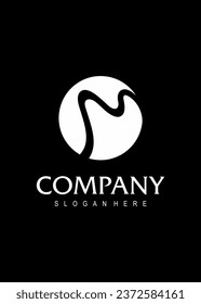  initial M circle vector logo design