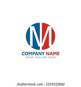 Initial M with Circular logo design vector