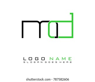 Initial M & D minimalist logo template vector