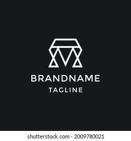 vector de la plantilla del logotipo del diamante M inicial