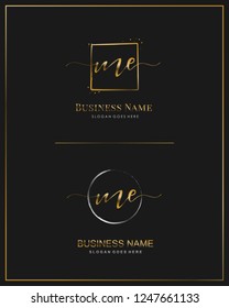 Initial M E ME handwriting logo vector. Letter handwritten logo template.