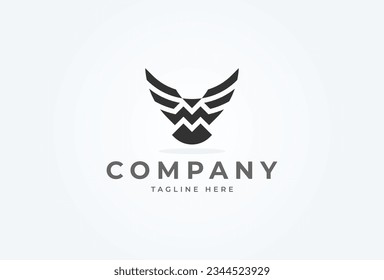 Initial M Eagle logo. modern letter M forming Eagle Bird design logo. vector illustration