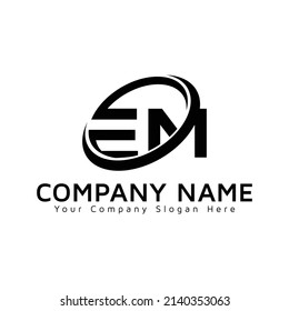 Initial M EM ME vector  letter logo design