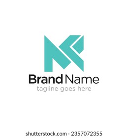Initial M and F logo design, vector template