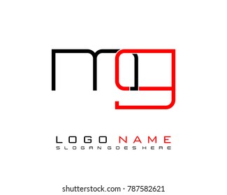 Initial M & G minimalist logo template vector