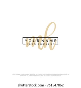 Initial M & H elegant logo template vector