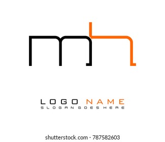 Initial M & H minimalist logo template vector