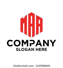 Initial M A A hexagon logo vector