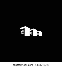 Initial M Home Logo design. Real estate business logo in black background