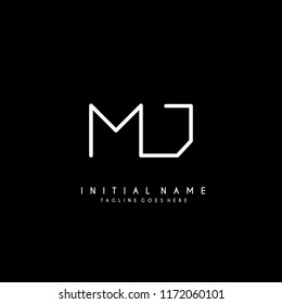 Initial M J minimalist modern logo identity vector