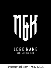 Initial M & K abstract shield logo template vector
