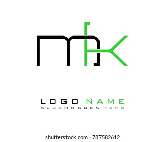Initial M & K minimalist logo template vector