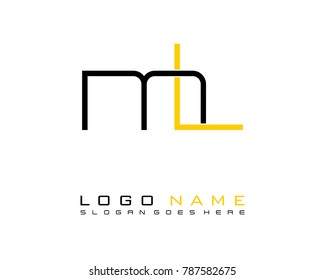 Initial M & L minimalist logo template vector