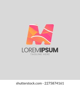 Initial M letter abstract gradient logo. Premium business logotype. Graphic alphabet symbol for corporate business identity.