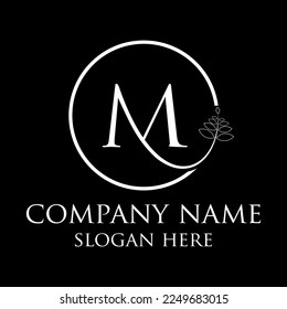 Initial M letter Black Color with White Background and White color logo with black background. Logo Design vector Template. Creative Letter M Logo leaf  Design
