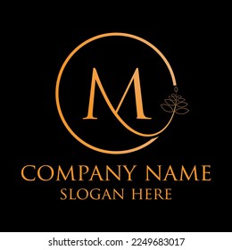 Initial M letter Black Color with White Background and White color logo with black background. Logo Design vector Template. Creative Letter M Logo leaf  Design