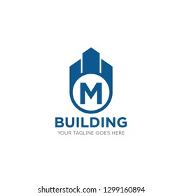 Initial M Letter Building Logo Vector Stock Vector (Royalty Free ...