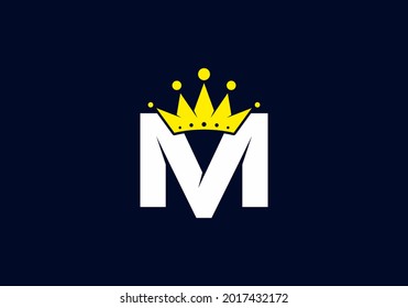 Initial M letter with crown design