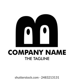 Initial-M-Buchstabe mit Augen-Symbol Logo