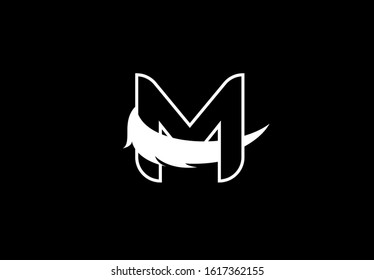 Initial M letter linked swoosh angel wing beauty monogram logo