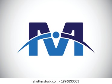 Initial M Letter Logo With Creative Modern Business Typography Vector Template. Earth's Atmosphere Logo Concept