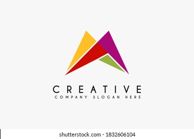 initial M letter logo design vector illustration. M Minimalist logo isolated on white background