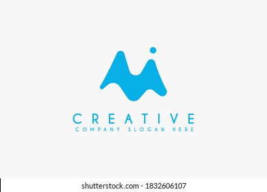 ilustración vectorial de diseño de logotipo de letra M inicial. M Logo minimalista aislado en fondo blanco