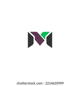initial M letter logo design template elements. Modern abstract digital alphabet letter logo. Vector illustration.