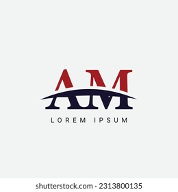 Initial A M, AM Letter Logo design vector template, Graphic Symbol for Corporate Business Identity