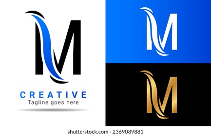 Initial M Letter Logo Design. Creative Modern M Letter logo vector template