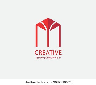 Initial M letter logo. Flat Vector Logo Design Template Element. Initial Letter M Logo. M letter for logo. 