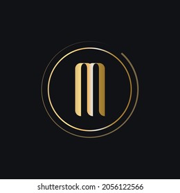 Initial M Letter Logo With Gold Color Luxury Concept. M Logo Design Modern And Premium Logo Template For Beauty, Fashion, Luxury, Spa And Cloth Brand