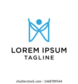 initial M letter logo template with human design,vector logo for business corporate, element , Abstract, fitness, health, coach, illustration design