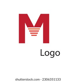 Initial M letter luxury beauty flourishes ornament monogram logo Swoosh Letter Logo Design for business and company identity. Water Wave M Logo with modern trendy