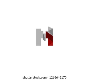 Initial M letter origami polygonal modern corporate logotype