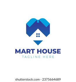 Initial M Letter Pen House logo design
