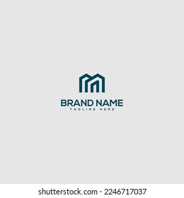 Initial M Brief Immobilien Gebäude Logo Symbol Vorlage.