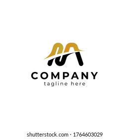 letra M inicial dividida en color naranja y negro. plantilla de diseño de logotipo vectorial para empresas