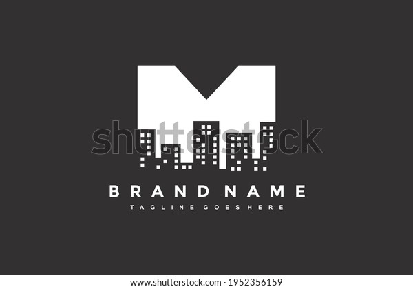 Initial M Logo City Building Stock Vector (Royalty Free) 1952356159 ...