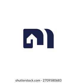 Initial M logo combined with home icon.