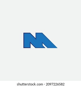 Initial M logo design with blue gradient.