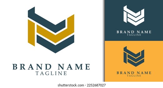 erstes M-Logo-Design für Unternehmen und Markenidentität