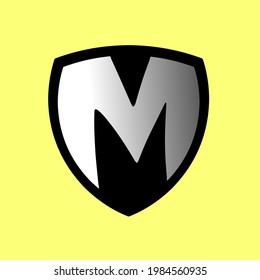 initial M logo design with emblem concept