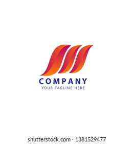 Initial M Logo Design Inspiration with gradient color
