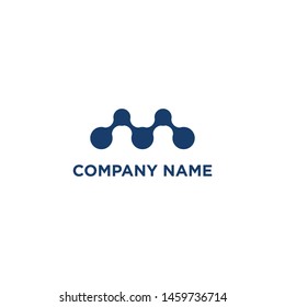 Initial M logo design template for technology & computer