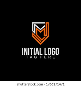 tipo de letra inicial del logotipo M - Plantilla de diseño del logotipo
