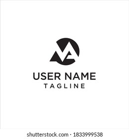 initial M logo and letter A combination