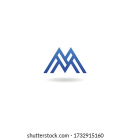 logotipo m inicial con icono vectorial moderno