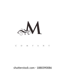initial M logo with ornament
