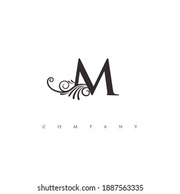 initial M logo with ornament